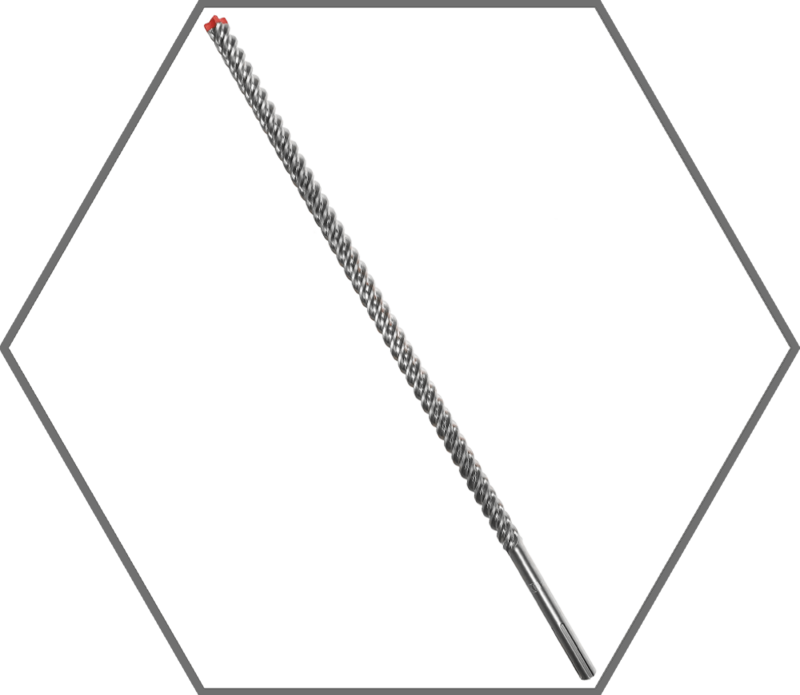 7/8" x 24" x 29" Rebar Demon SDS-Max 4-Cutter Full Carbide Head Hammer Drill Bit
