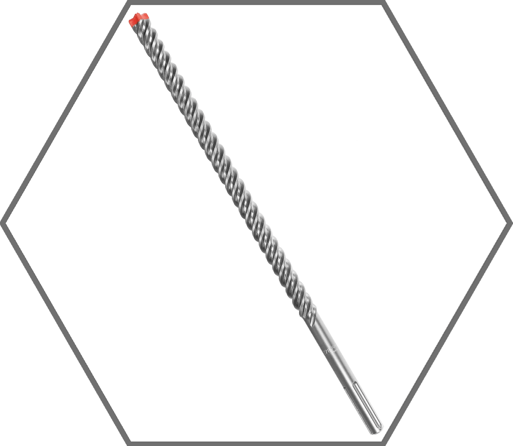 7/8" x 16" x 21" Rebar Demon SDS-Max 4-Cutter Full Carbide Head Hammer Drill Bit