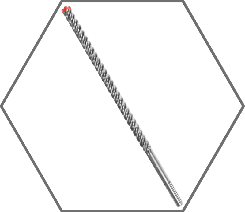 7/8" x 16" x 21" Rebar Demon SDS-Max 4-Cutter Full Carbide Head Hammer Drill Bit