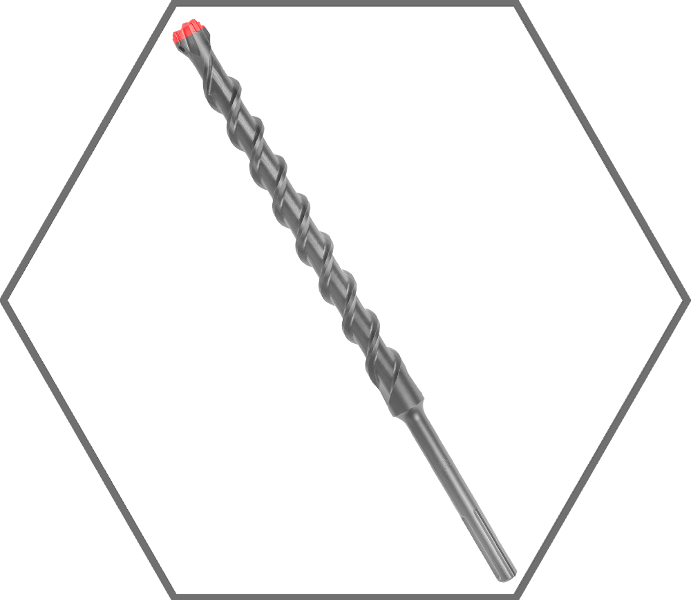 1-1/4" x 16" x 21" Rebar Demon SDS-Max 4-Cutter Carbide-Tipped Hammer Drill Bit