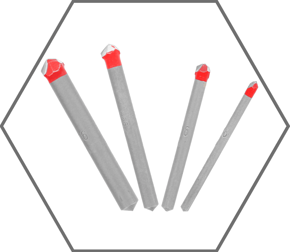 Tile & Stone Carbide Tipped Drill Bit Set (4-Piece)
