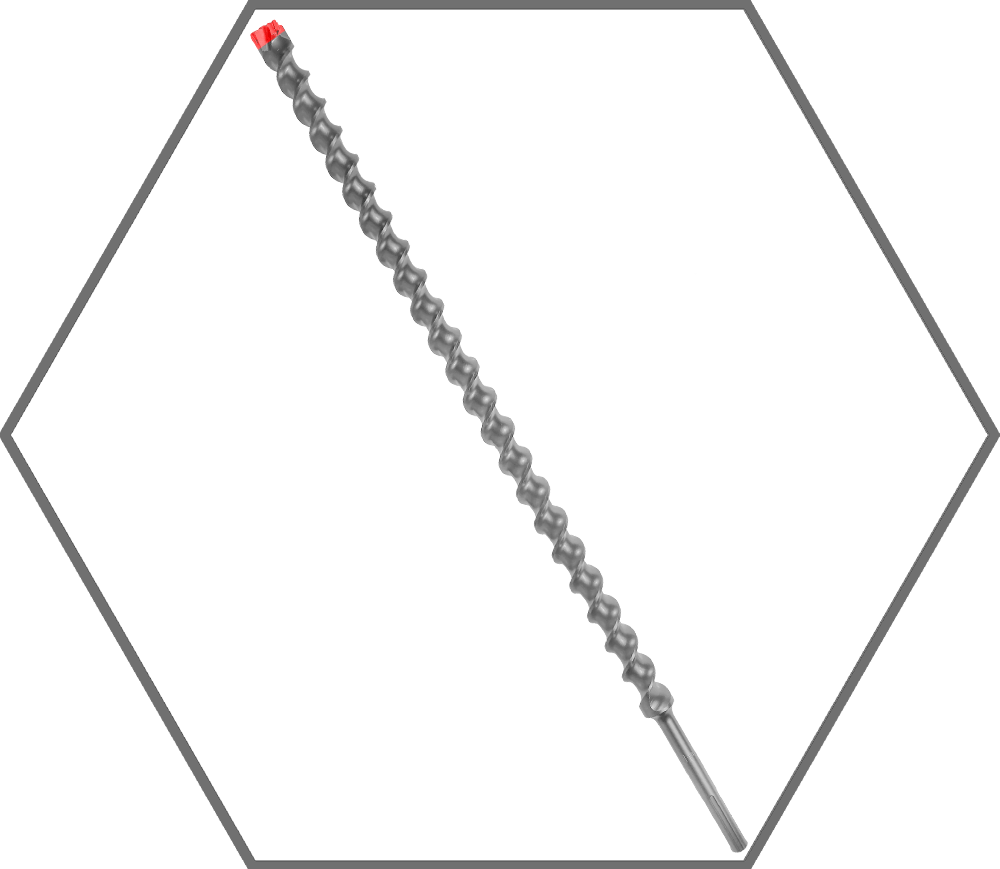 1-1/2" x 31" x 36" Rebar Demon SDS-Max 4-Cutter Carbide-Tipped Hammer Drill Bit