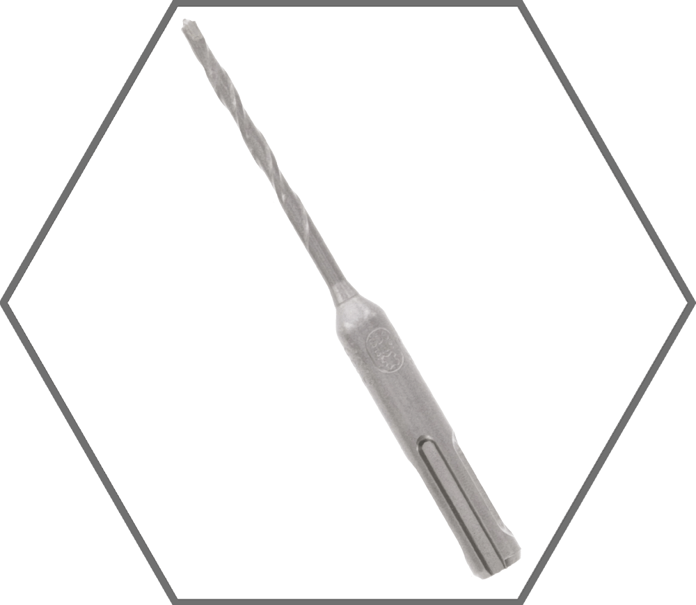 1/4" x 2" x 4" SDS-Plus 2-Cutter Full Carbide Tipped Hammer Drill Bit
