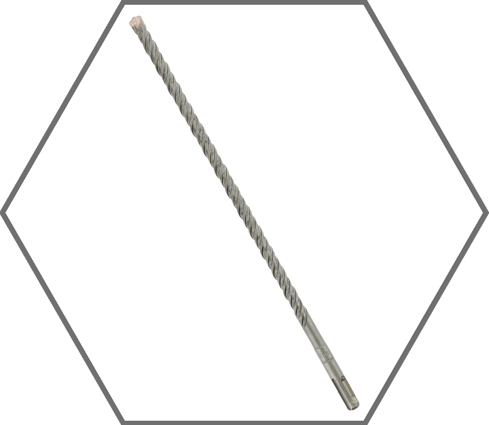 3/8" x 16" x 18" SDS-Plus 2-Cutter Full Carbide Tipped Hammer Drill Bit