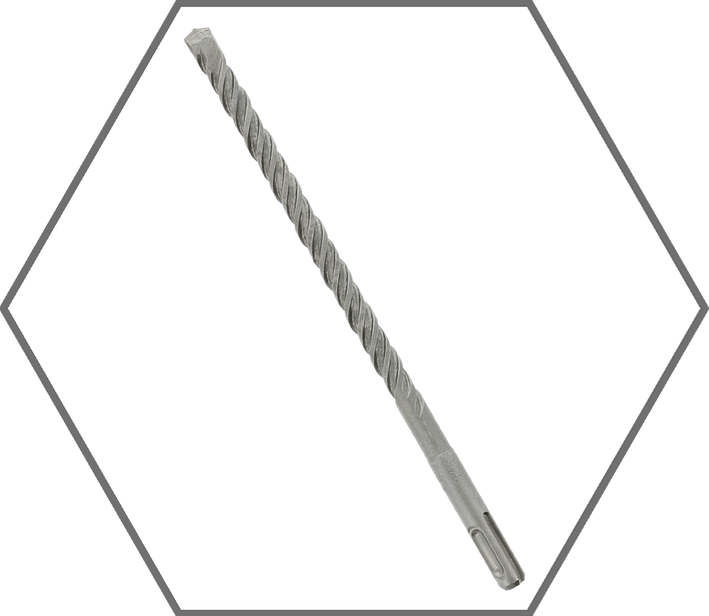 7/16" x 6" x 8" SDS-Plus 2-Cutter Full Carbide Tipped Hammer Drill Bit