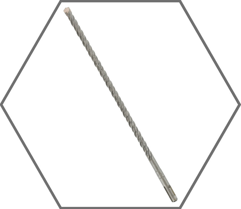 7/16" x 10" x 12" SDS-Plus 2-Cutter Full Carbide Tipped Hammer Drill Bit
