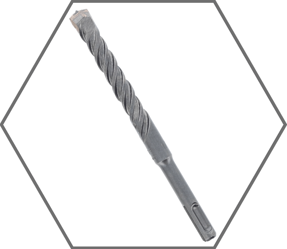 1/2" x 4" x 6" SDS-Plus 2-Cutter Full Carbide Tipped Hammer Drill Bit