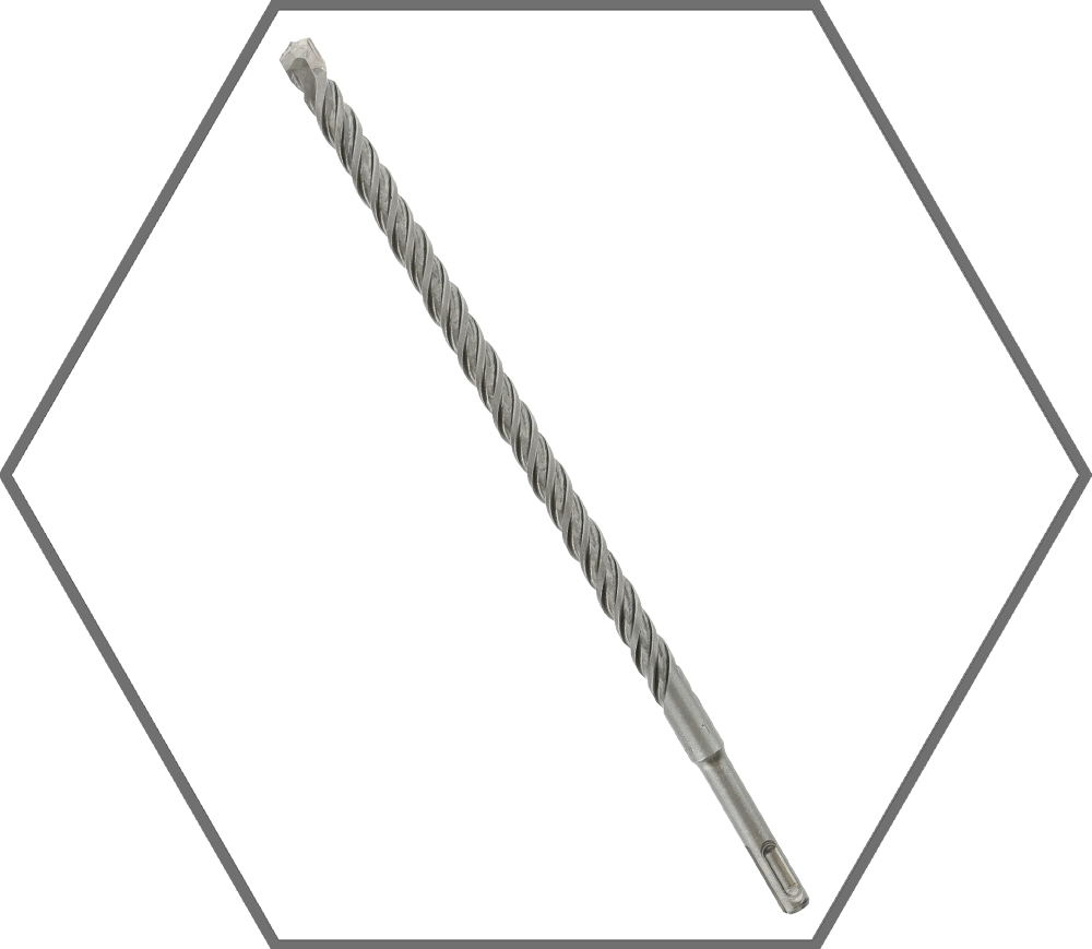 1/2"x10"x12" SDS-Plus 2-Cutter Full Carbide Tipped Hammer Drill Bit