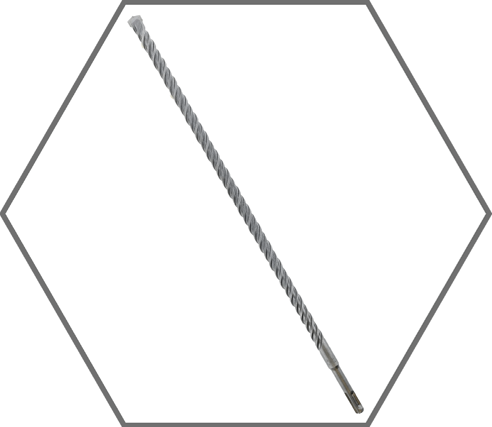 9/16" x 16" x 18" SDS-Plus 2-Cutter Full Carbide Tipped Hammer Drill Bit