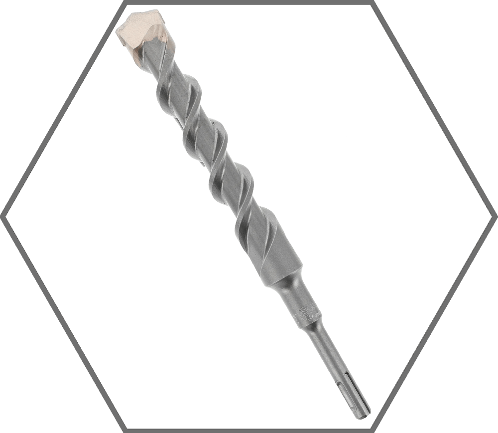 1" x 8" x 10" SDS-Plus 2-Cutter Full Carbide Tipped Hammer Drill Bit