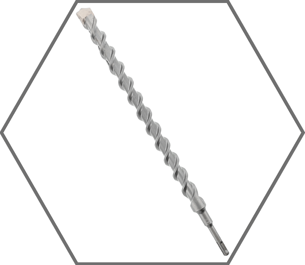1" x 16" x 18" SDS-Plus 2-Cutter Full Carbide Tipped Hammer Drill Bit