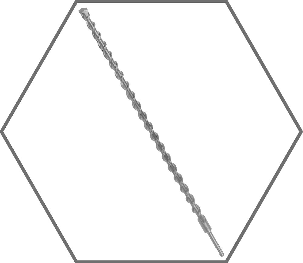 3/4" x 22" x 24" SDS-Plus 2-Cutter Full Carbide Tipped Hammer Drill Bit