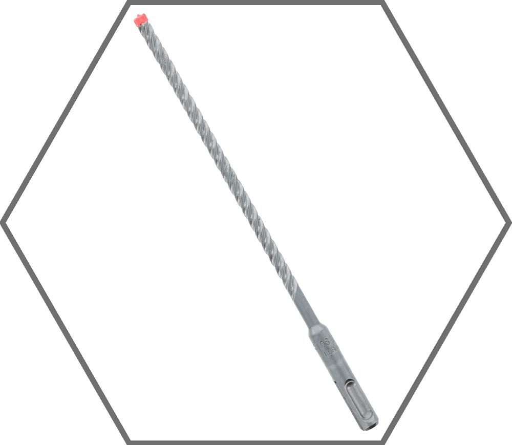 1/4" x 6" x 8" Rebar Demon SDS-Plus 4-Cutter Full Carbide Tipped Hammer Drill Bit