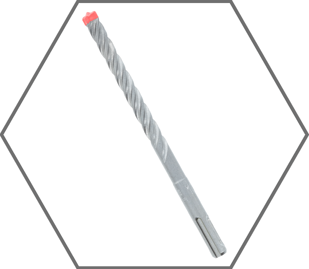 7/16" x 4" x 6" Rebar Demon SDS-Plus 4-Cutter Full Carbide Tipped Hammer Drill Bit