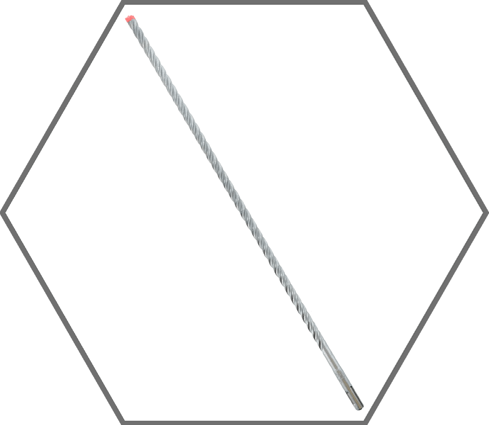 3/8" x 16" x 18" Rebar Demon SDS-Plus 4-Cutter Full Carbide Head Hammer Drill Bit