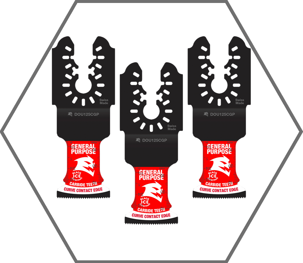 1-1/4" Universal Fit Carbide Oscillating Blades for General Purpose Cuts (3-Pack)