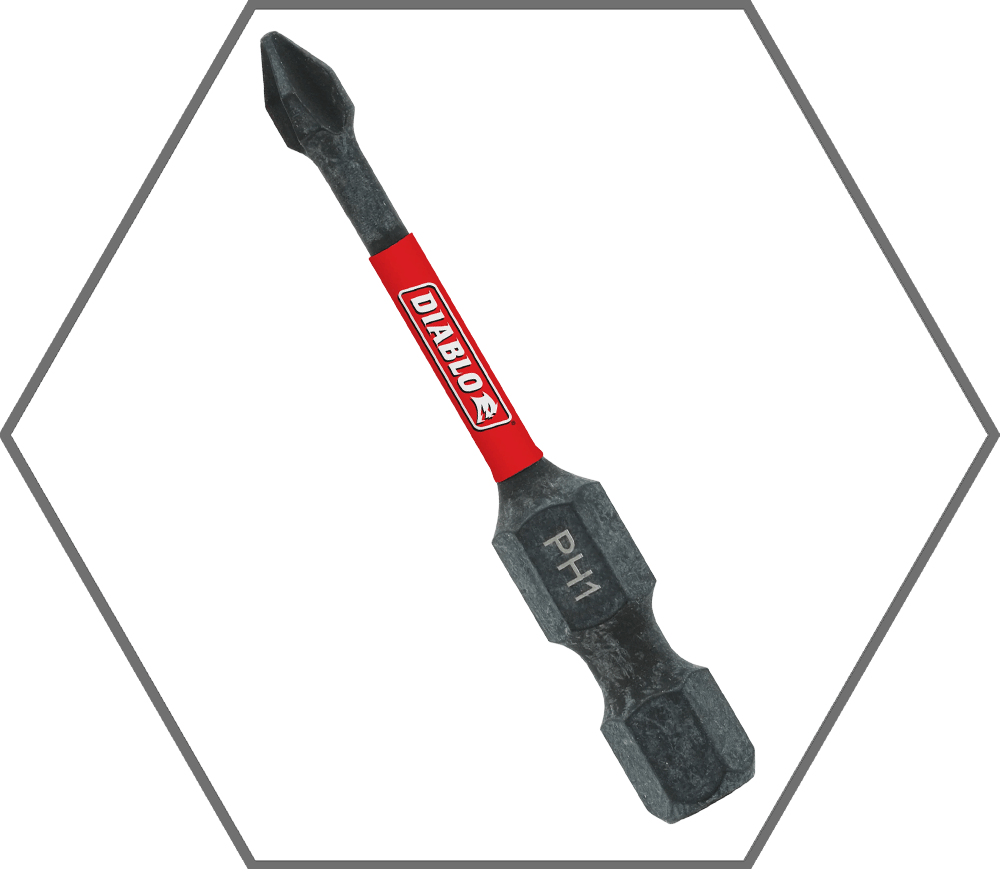 #1 x 2"L Phillips Insert Bit (5-Pack)