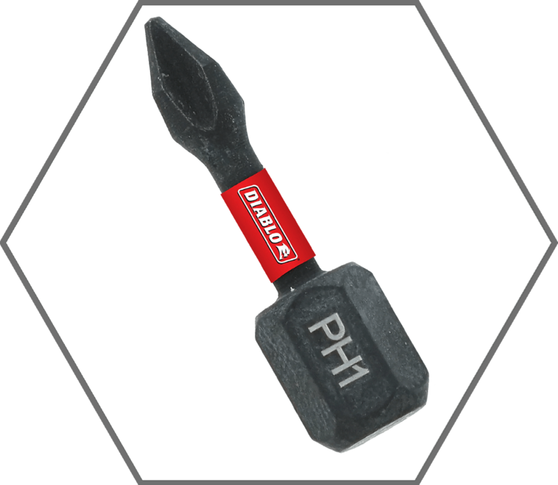 #1 x 1"L Phillips Insert Bit (5-Pack)