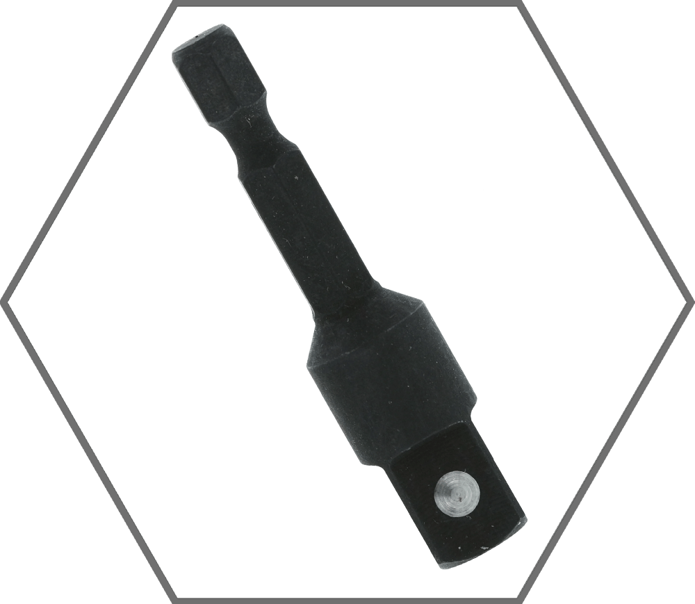 3/8" Square to 1/4" Hex x 2"L Socket Adapter
