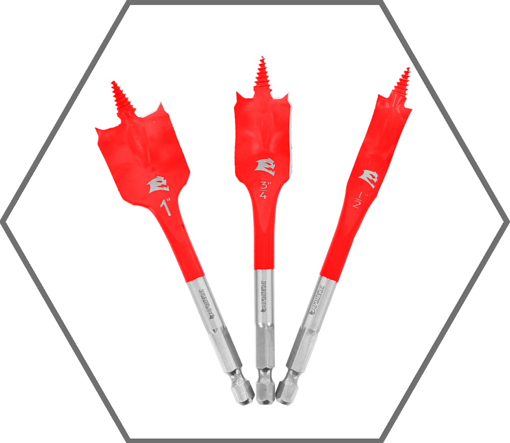 1/2", 3/4" & 1" SPEEDemon Spade Bit Set (3-Pack)