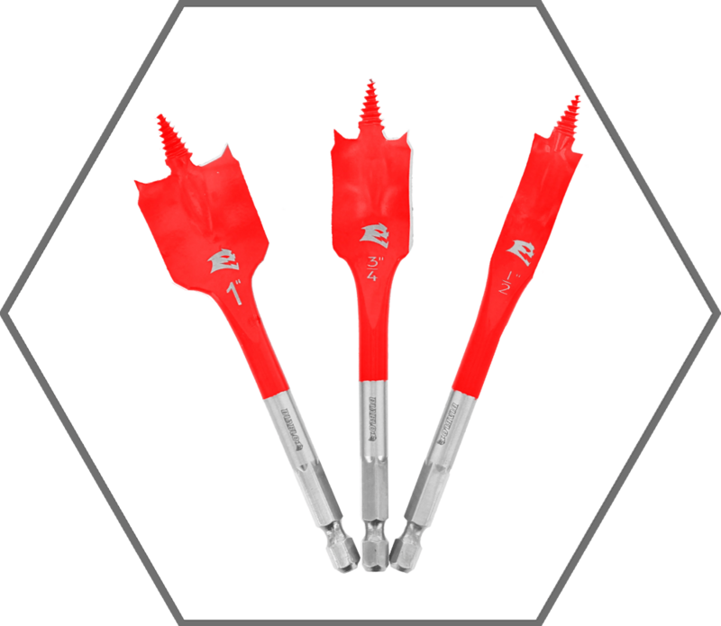 1/2", 3/4" & 1" SPEEDemon Spade Bit Set (3-Pack)