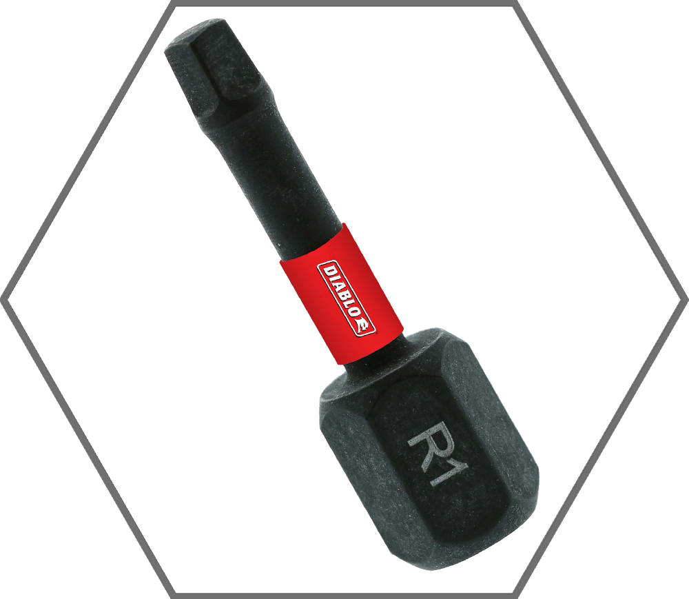 #1 x 1"L Square Insert Bit (5-Pack)