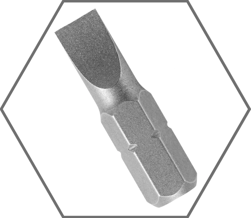 #6-8 Slotted x 1/4"Hex 1"L Insert Bit