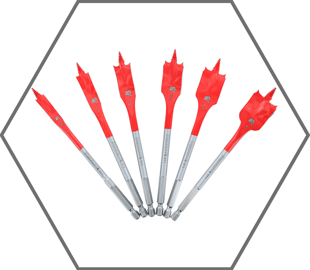 3/8", 1/2", 5/8", 3/4", 7/8" & 1" SPEEDemon Spade Bit Set (6-Pack)