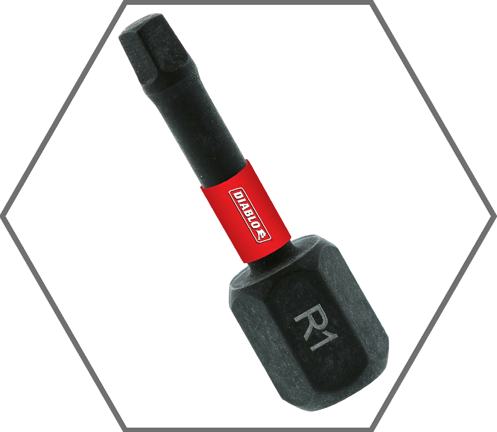 #2 x 1"L Square Insert Bit (5-Pack)