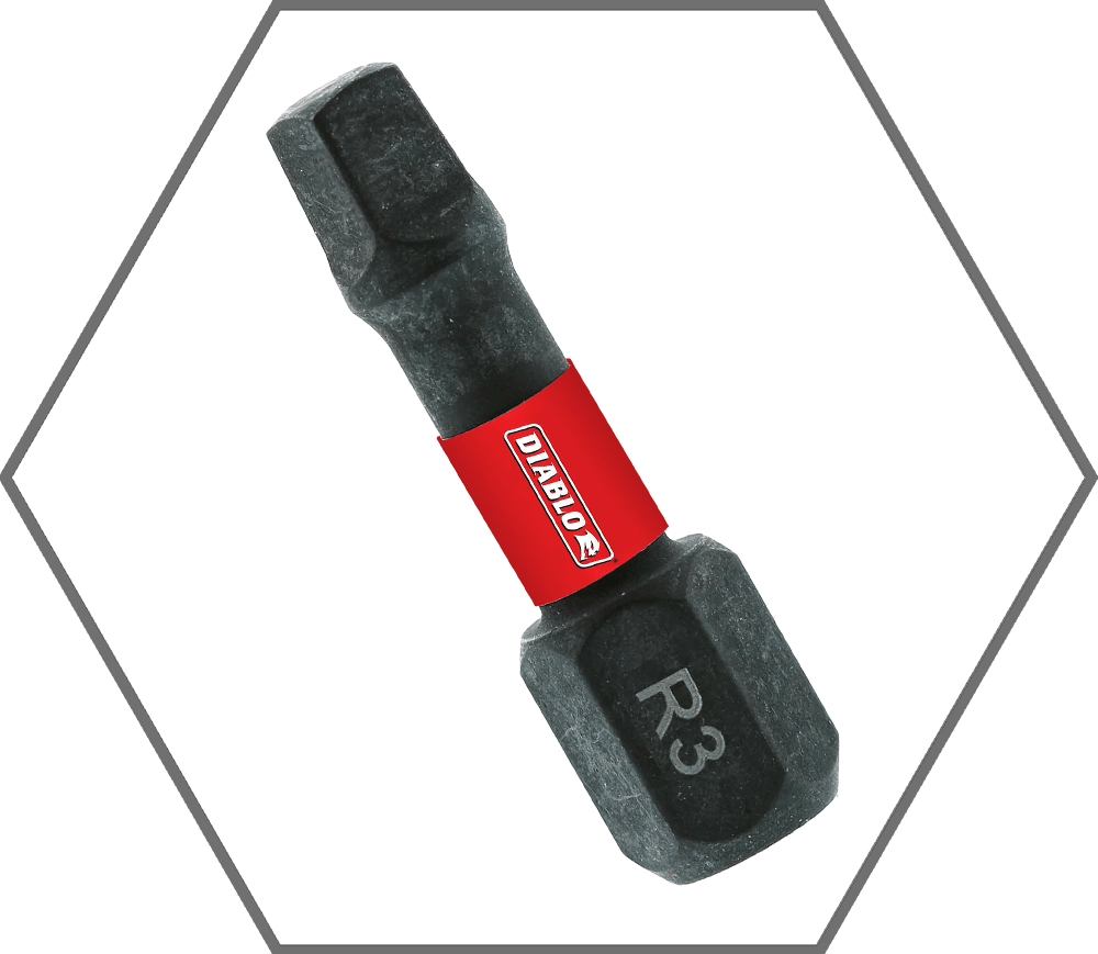 #3 x 1"L Square Insert Bit (5-Pack)