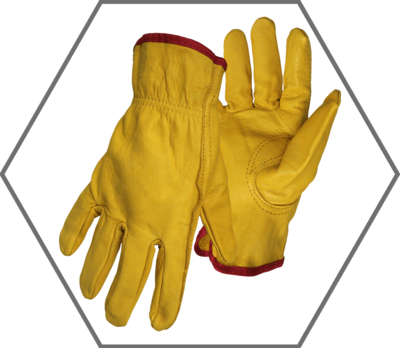 Regular Grade Gold Cowhide Leather Drivers Glove - Keystone Thumb