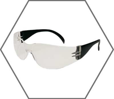 Black Frame Clear Lens Zenon Z12 Uncoated Safety Glasses