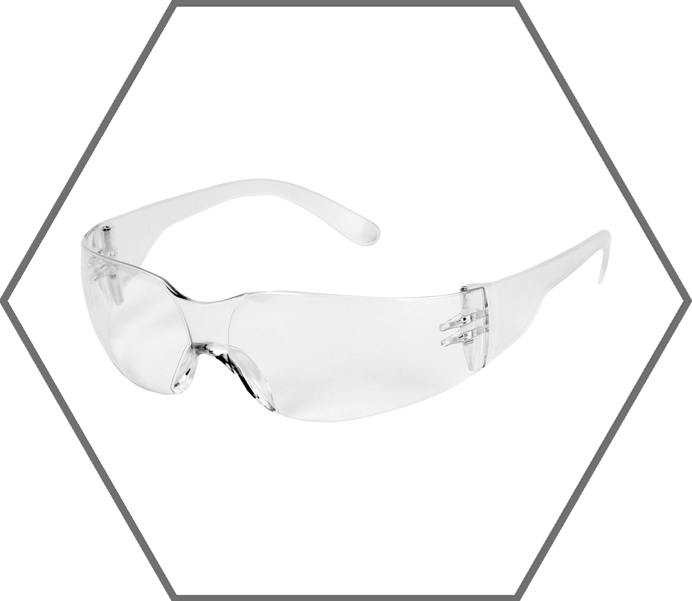 Clear Frame Clear Lens Zenon Z12 Extended Bridge Anti-Scratch Safety Glasses