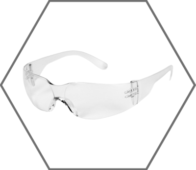 Clear Frame Clear Lens Zenon Z12 Extended Bridge Anti-Scratch Safety Glasses