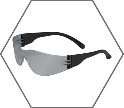 Black Frame Silver Mirror Lens Zenon Z12 Anti-Scratch Safety Glasses