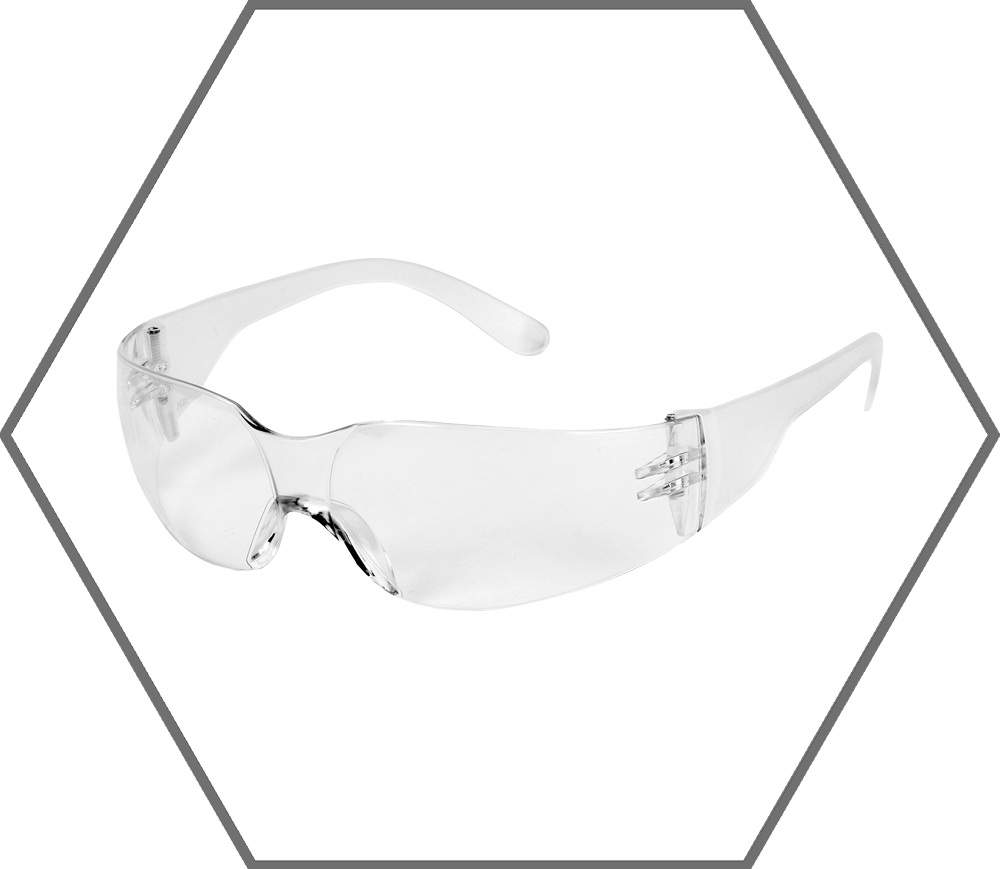 Clear Frame Clear Lens Zenon Z12 Extended Bridge Anti-Fog Safety Glasses