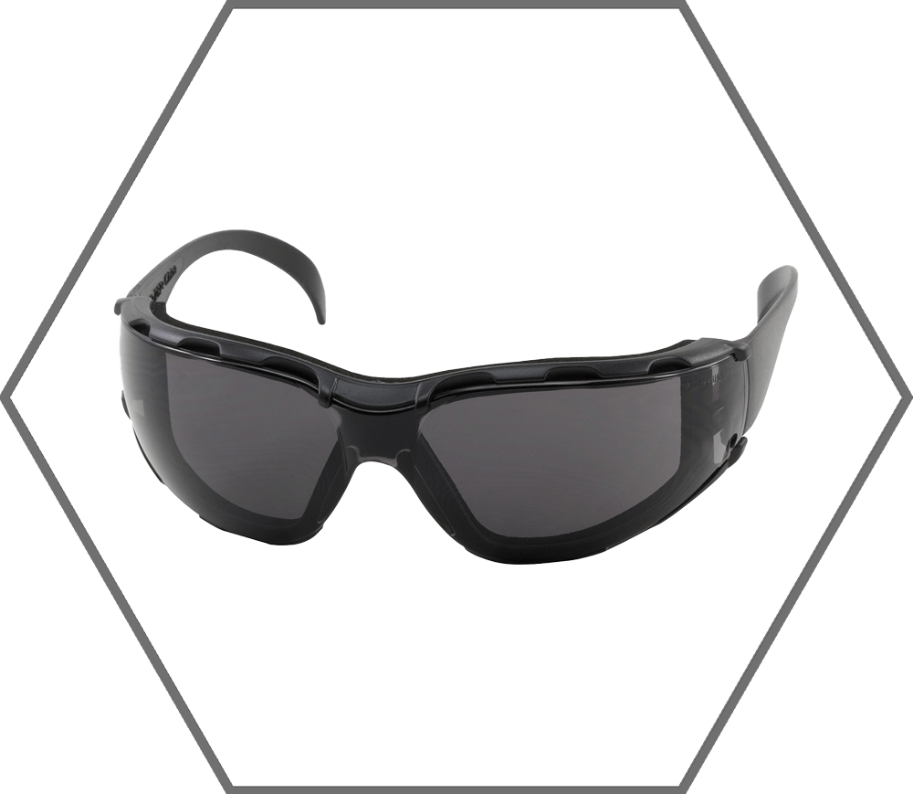 Black Frame Gray Lens Zenon Z12 Foam Padded Anti-Fog Safety Glasses