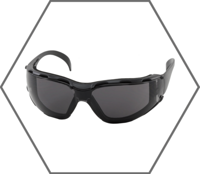 Black Frame Gray Lens Zenon Z12 Foam Padded Anti-Fog Safety Glasses