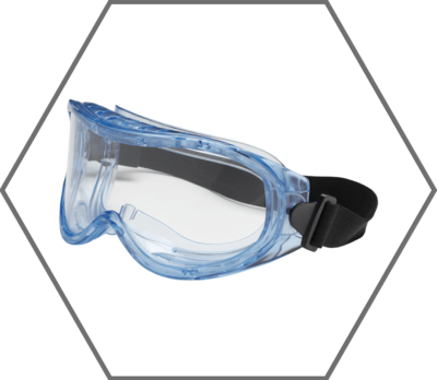 Contempo Indirect Vent Goggle with Light Blue Body, Clear Lens and Anti-Scratch Coating