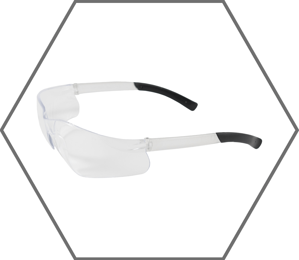 Clear Frame Clear Lens Zenon Z13 Anti-Fog Rubber Temples Safety Glasses