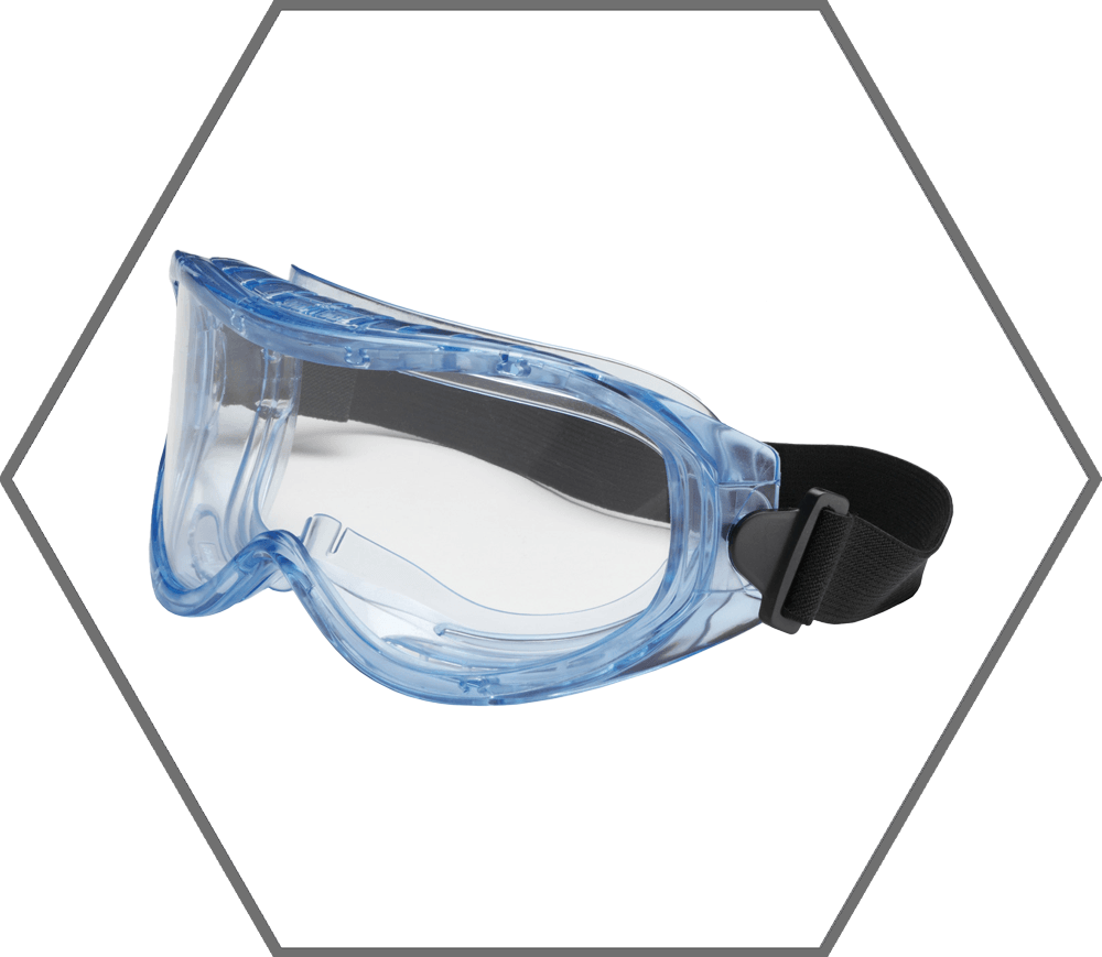 Contempo Indirect Vent Goggle with Light Blue Body, Clear Lens and Anti-Scratch / Anti-Fog Coating