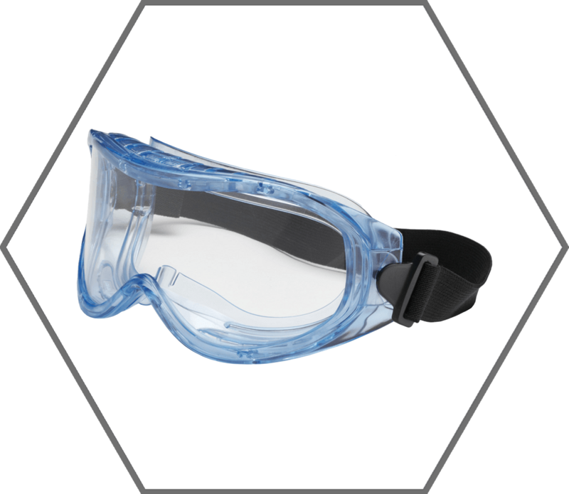 Contempo Indirect Vent Goggle with Light Blue Body, Clear Lens and Anti-Scratch / Anti-Fog Coating