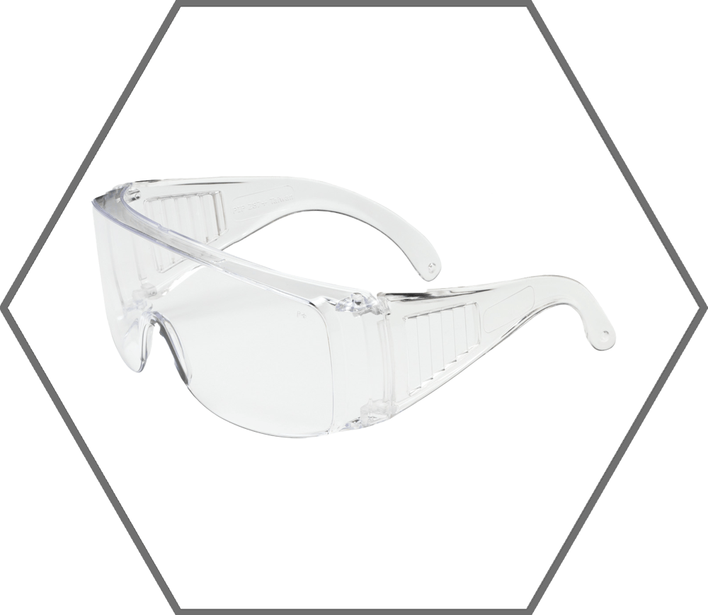 Clear Frame Clear Lens Scout Anti-Scratch Vented Over-the-Glass Visitor Spec Safety Glasses