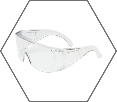 Clear Frame Clear Lens Scout Anti-Scratch Vented Over-the-Glass Visitor Spec Safety Glasses