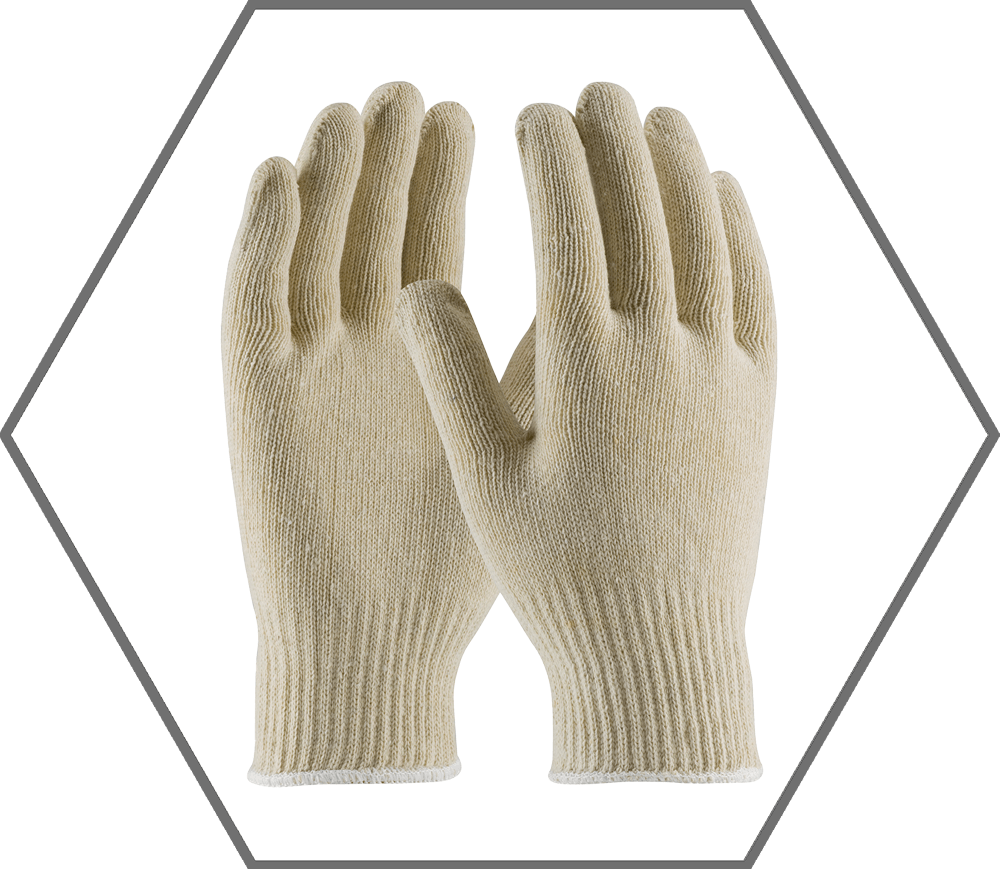 Large 10 Gauge Natural Medium Weight Seamless Knit Cotton/Polyester Glove