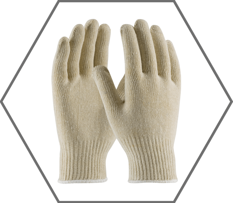 Large 10 Gauge Natural Medium Weight Seamless Knit Cotton/Polyester Glove