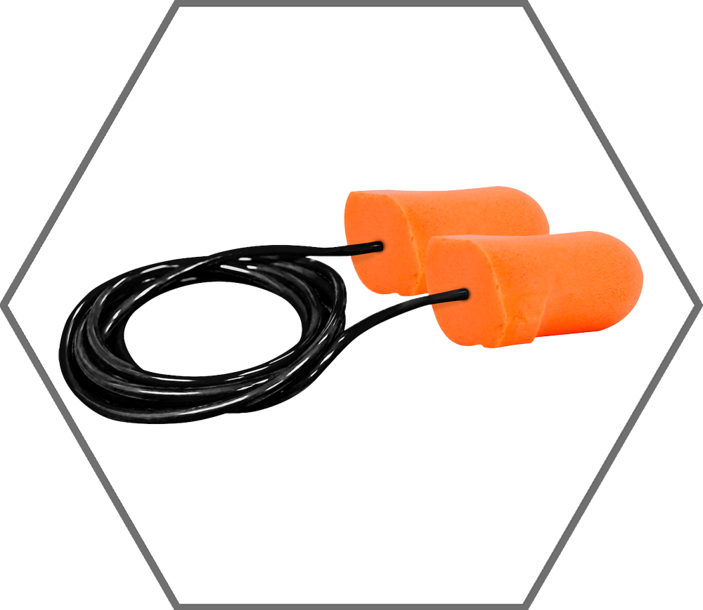 T-Shape Disposable Soft Polyurethane Foam Corded Ear Plugs - NRR 32, 100/box