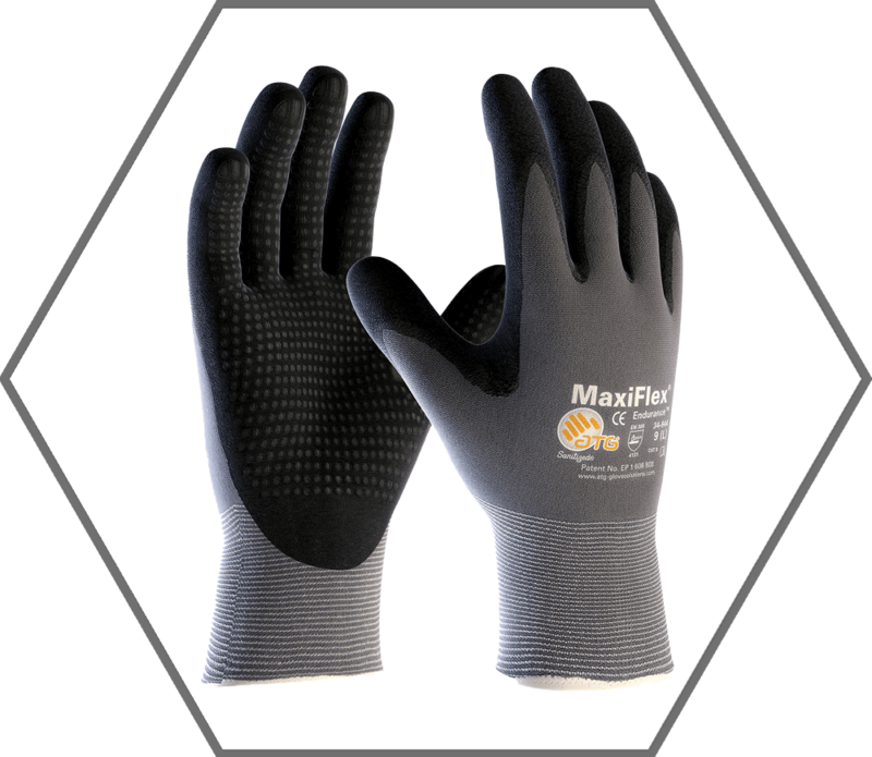 XL Maxiflex Black Micro-Foam Coated Dotted Palm & Finger Tips Gray Nylon Shell Knit Wrist Glove