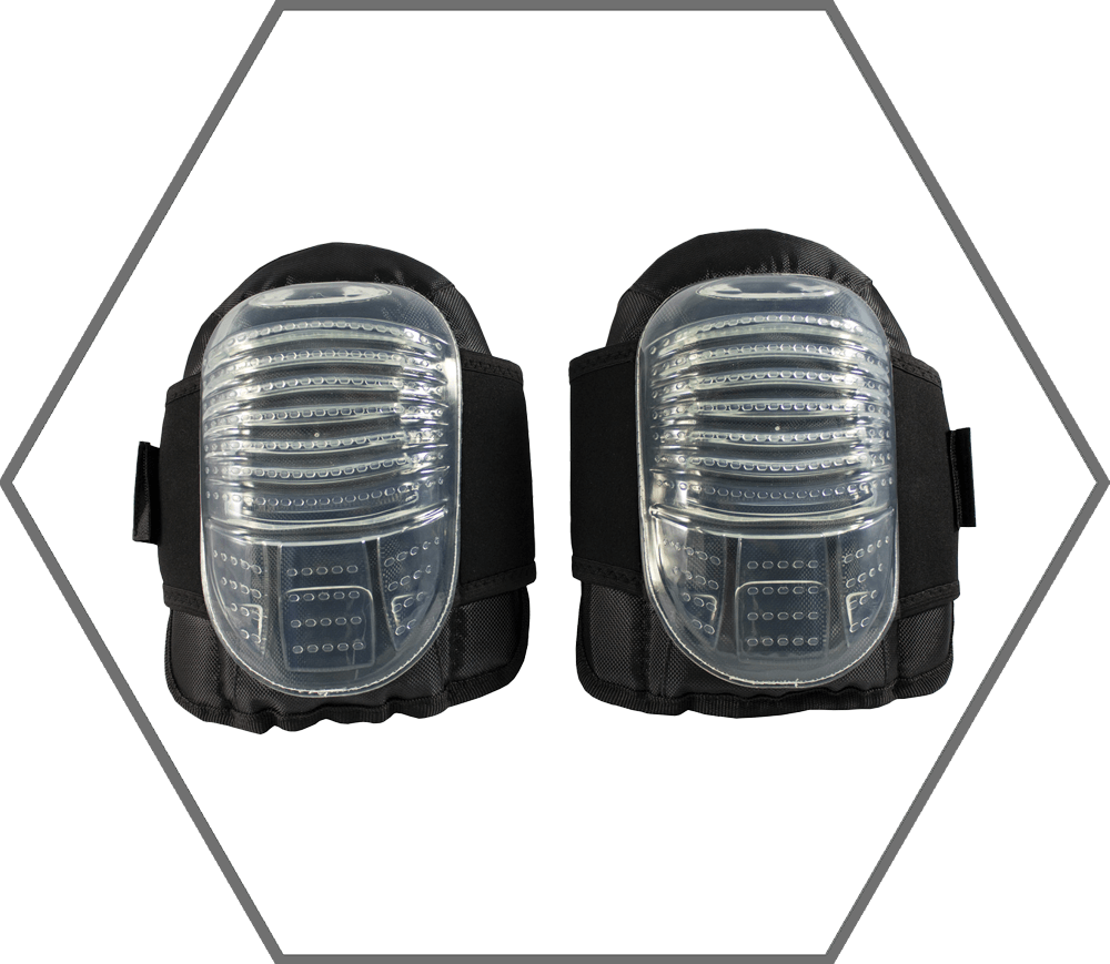 Single Strap Clear Flat Cap Gel Knee Pads - Pair