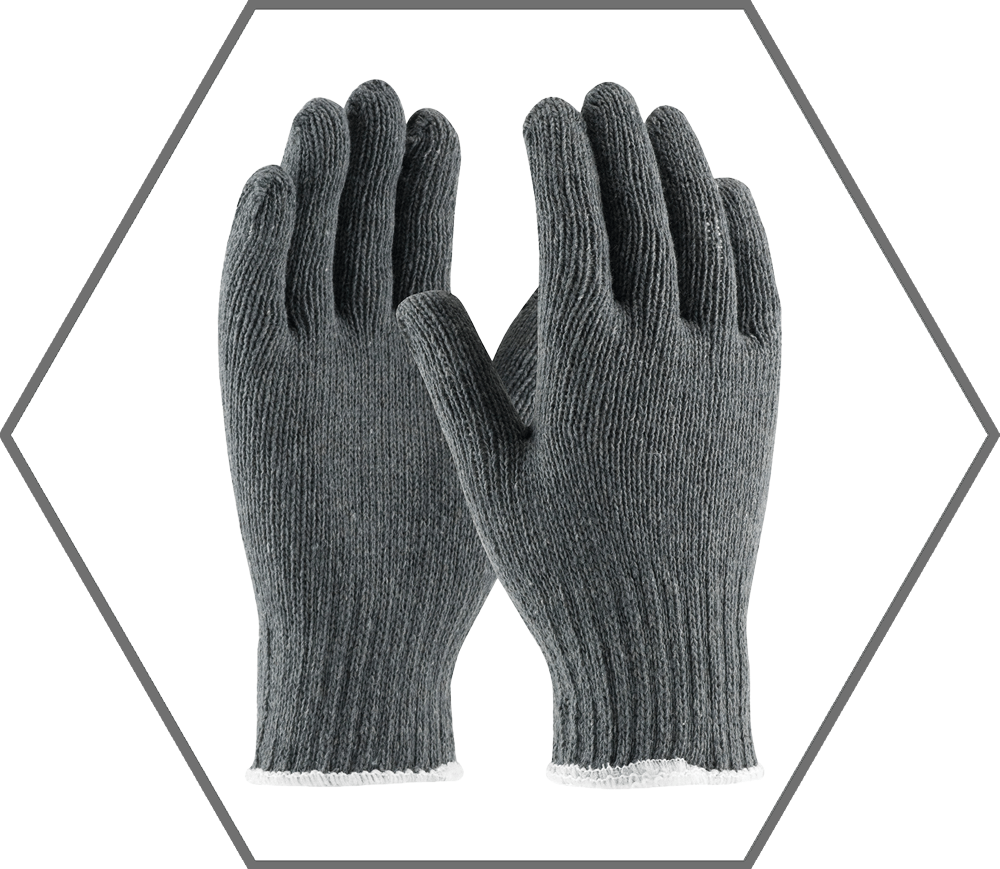 Large Gray Medium Weight Seamless Knit Cotton/Polyester Glove